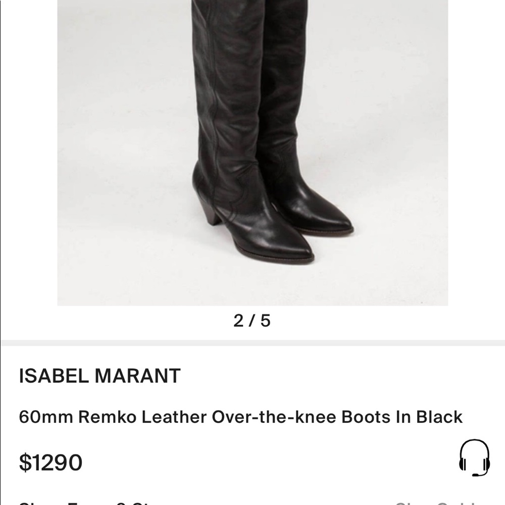 Over the knee Isabel Marant Black Leather Boots size 40